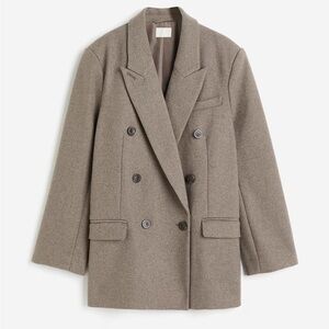 H&M Classic Double-Breasted Brown Blazer